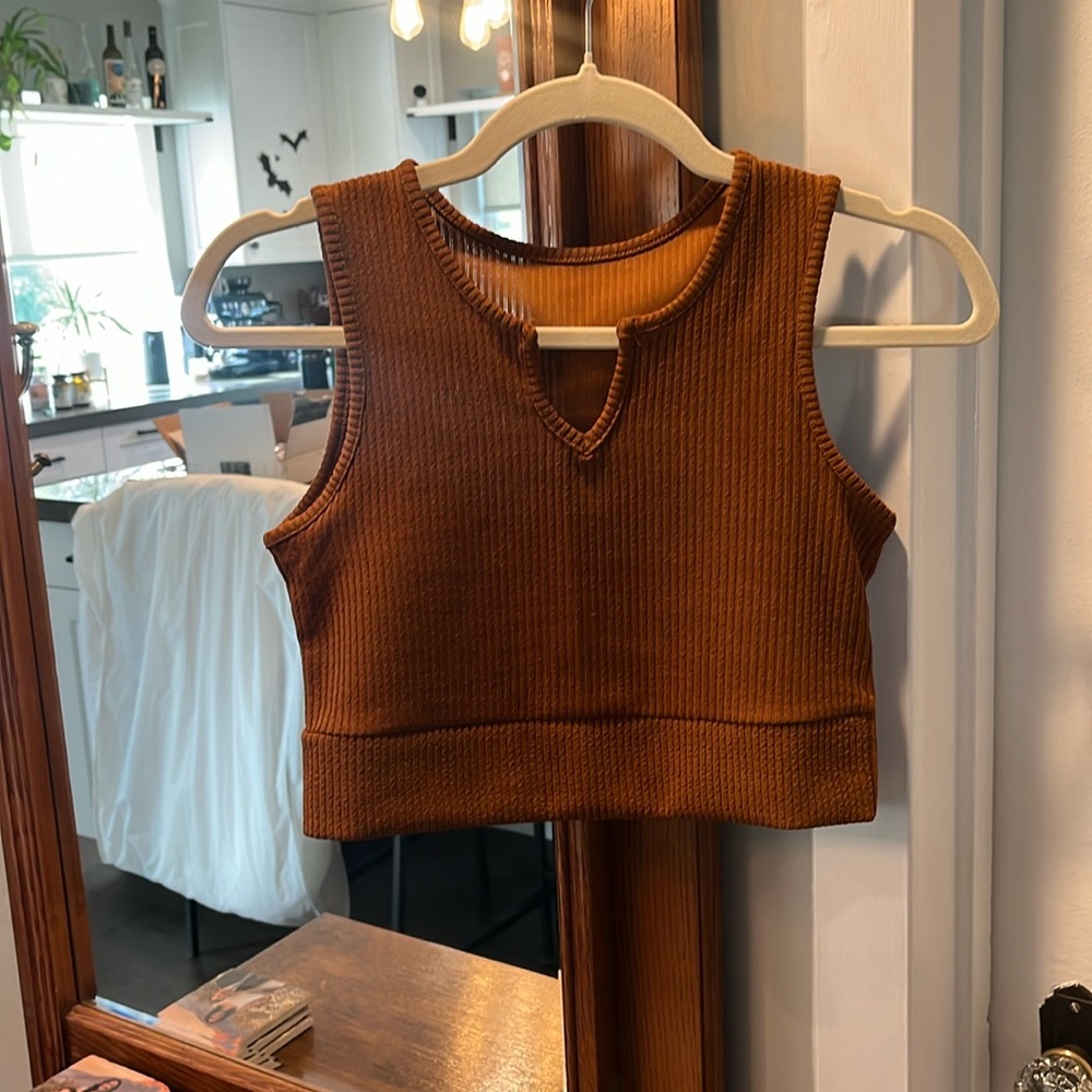 Orange crop top